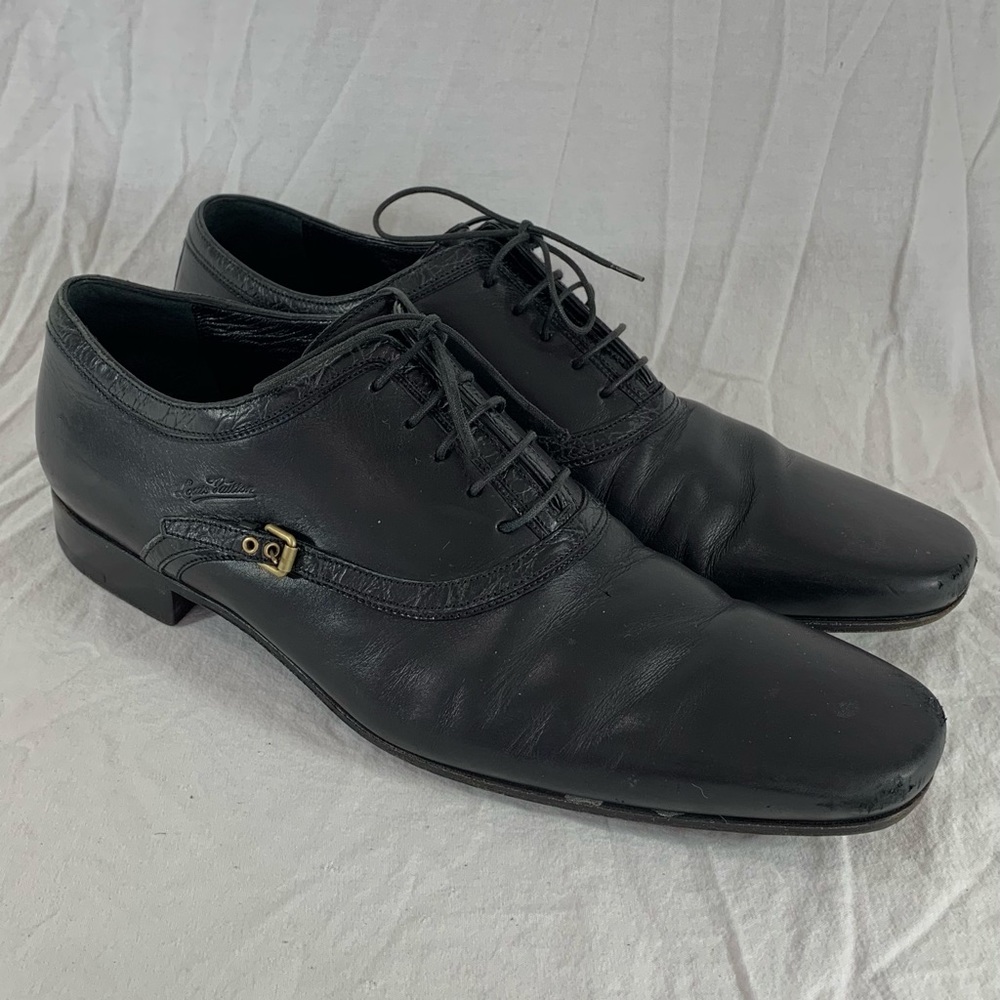 LOUIS VUITTON Black Leather Men's Oxfords Lace Up - Picture 3 of 16